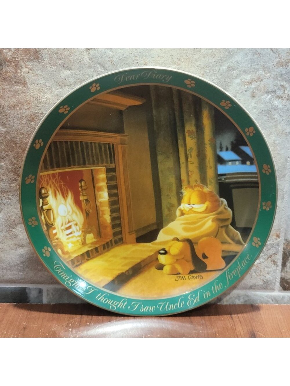 Danbury Mint Garfield Collector Plate Uncle Ed Dear Diary Series 1990